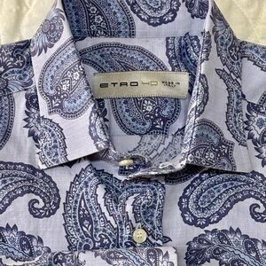 Etro Milano Blue Paisley Men's Shirt
